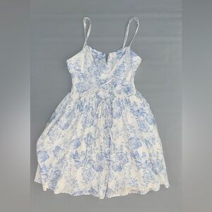 Altar’d State blue and white floral mini dress